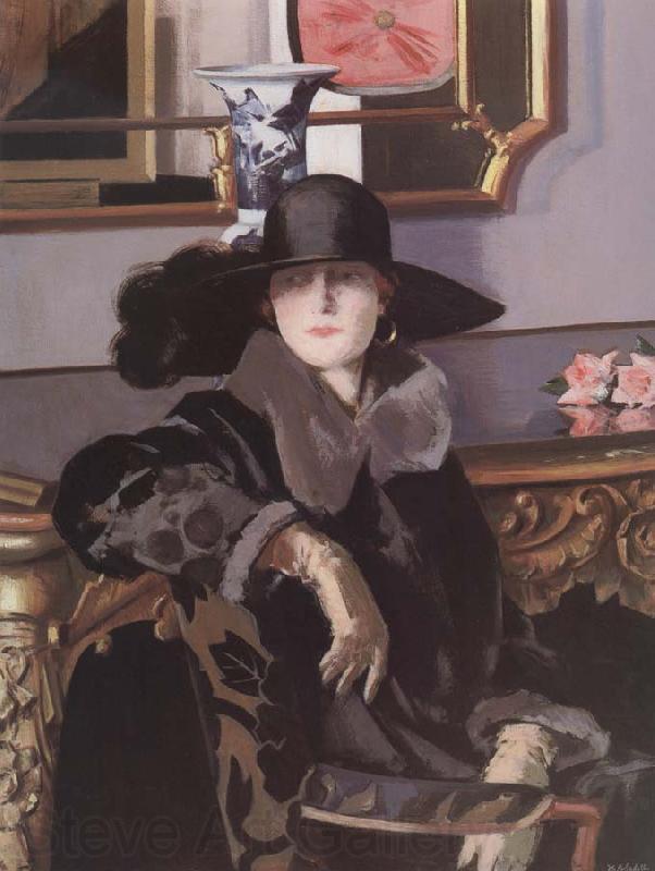 Francis Campbell Boileau Cadell Lady in Black Spain oil painting art